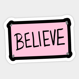 GLG Believe Banner Pink Sticker